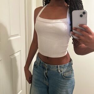 Cotton On White Ribbed Crop Top